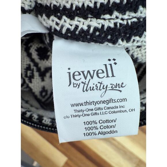 Jewell by Thirty-One Bag Tribal Rio Weave Print Black White with Accessory Bag‎ - Picture 11 of 11